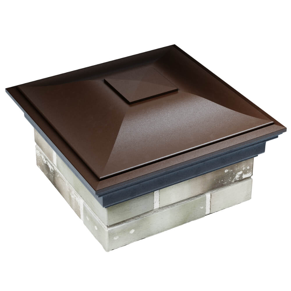 Колпак Zking Монблан Коричневый на столб 1.5х1.5 кирпича (385х385мм) в Алуште фото