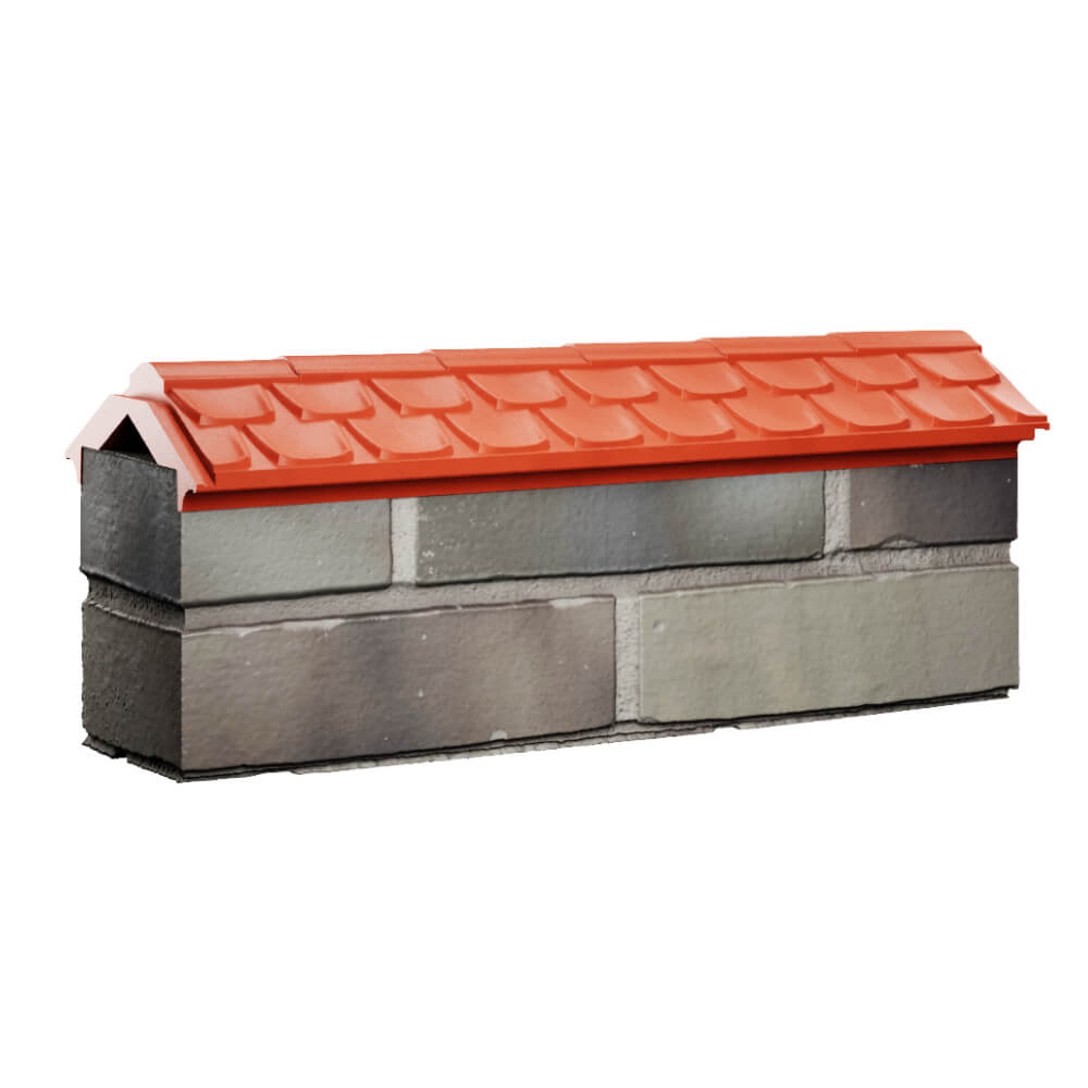 Парапет Zking Эльбрус Красный с посадкой на 0.5 кирпича (130мм) Алушта фото