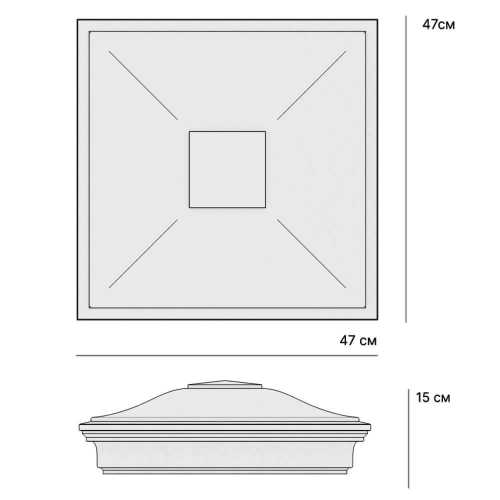 Колпак Zking Монблан Коричневый на столб 1.5х1.5 кирпича (385х385мм) в Алуште фото