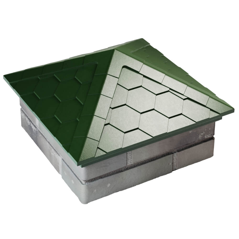 Колпак Zking Эверест Зеленый на столб 1.5х1.5 кирпича (390х390мм) в Алуште фото