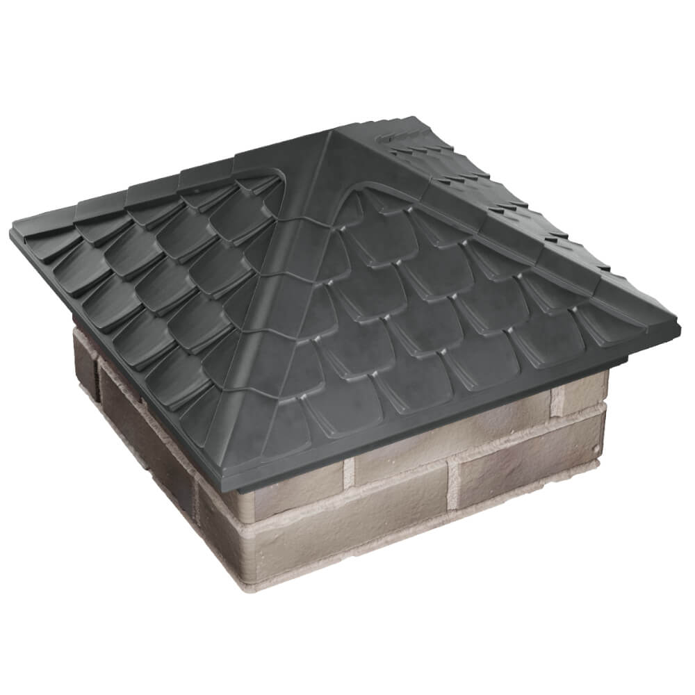 Колпак Zking Эльбрус Серый на столб 1.5х1.5 кирпича (385х385мм) в Алуште фото