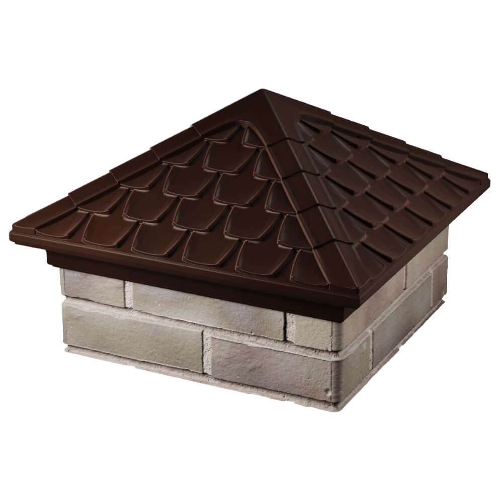 Колпак Zking Эльбрус Коричневый на столб 1.5х1.5 кирпича (385х385мм) в Алуште фото