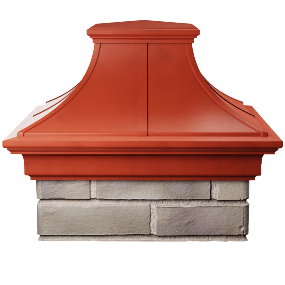 Колпак Zking Монблан Премиум Красный на столб 1.5х1.5 кирпича (385х385мм) Алушта фото