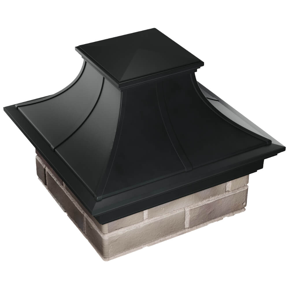 Колпак Zking Монблан Премиум Черный на столб 1.5х1.5 кирпича (385х385мм) в Алуште фото