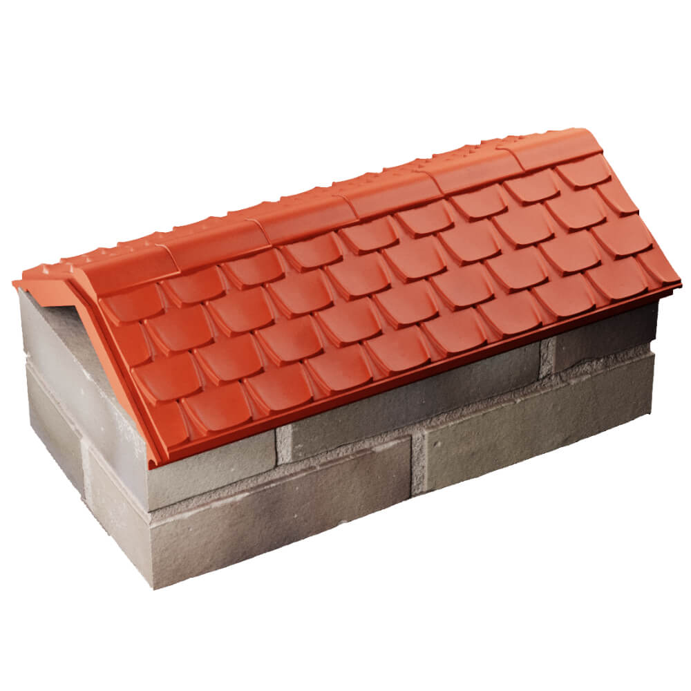 Парапет Zking Эльбрус Красный с посадкой на 1 кирпич (255мм) в Алуште фото