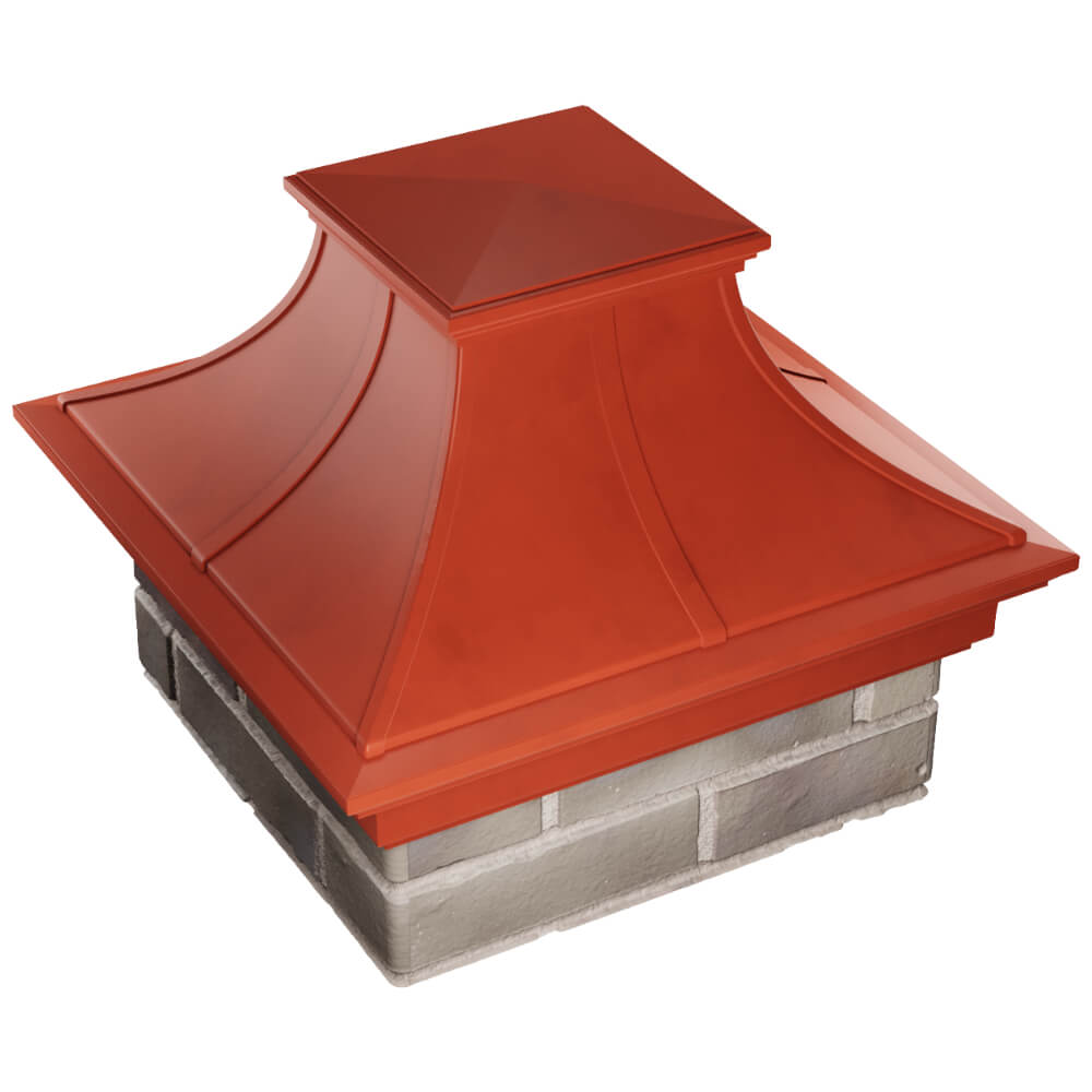 Колпак Zking Монблан Премиум Красный на столб 1.5х1.5 кирпича (385х385мм) в Алуште фото