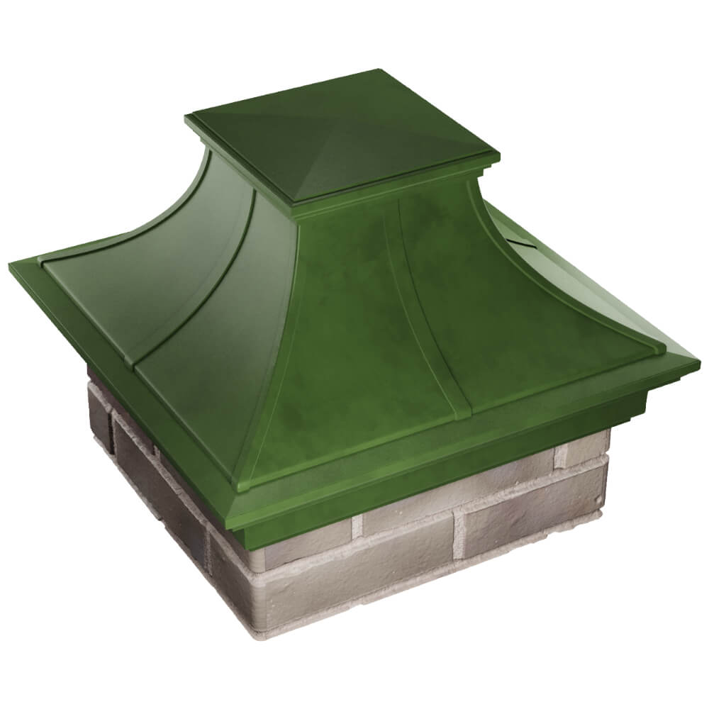 Колпак Zking Монблан Премиум Зеленый на столб 1.5х1.5 кирпича (385х385мм) в Алуште фото