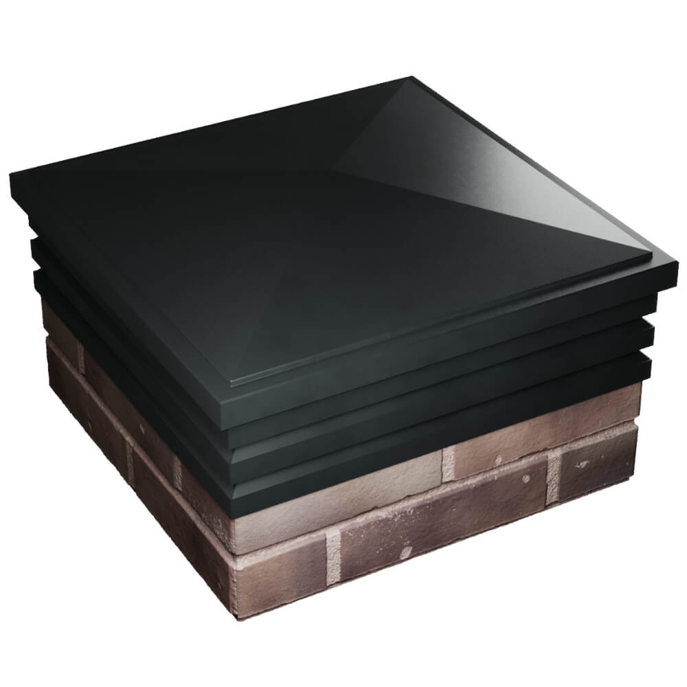 Колпак Zking Бона ХайТек Черный на столб 2х2 кирпича (513х513мм) в Алуште фото