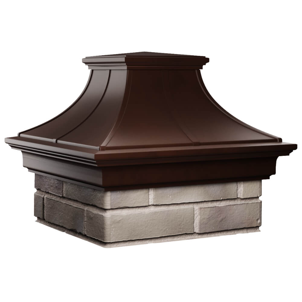 Колпак Zking Монблан Премиум Коричневый на столб 1.5х1.5 кирпича (385х385мм) в Алуште фото
