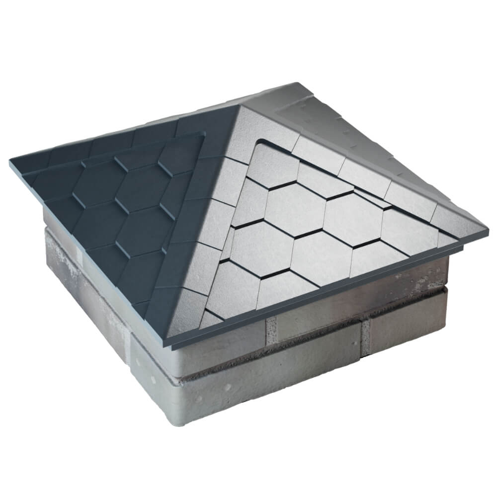 Колпак Zking Эверест Серый на столб 1.5х1.5 кирпича (390х390мм) в Алуште фото