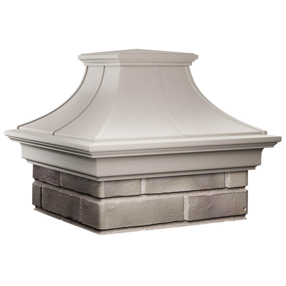 Колпак Zking Монблан Премиум Бежевый на столб 1.5х1.5 кирпича (385х385мм) в Алуште фото