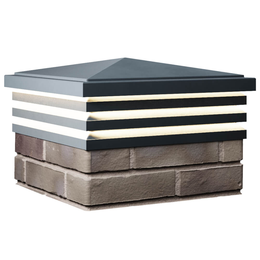 Колпак Zking Бона ХайТек Серый на столб 1.5х1.5 кирпича (385х385мм) с подсветкой в Алуште фото