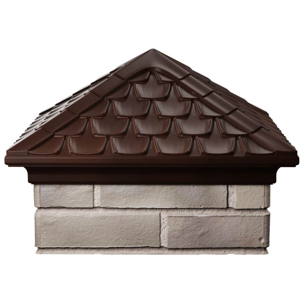 Колпак Zking Эльбрус Коричневый на столб 1.5х1.5 кирпича (385х385мм) Алушта фото