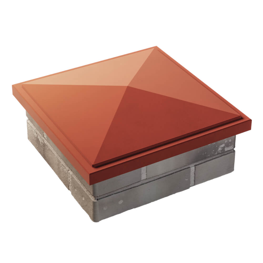 Колпак Zking БонаМоно Красный на столб 1.5х1.5 кирпича (385х385, 400х400мм) в Алуште фото