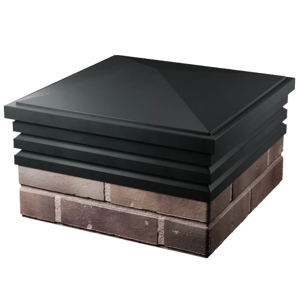 Колпак Zking Бона ХайТек Черный на столб 2х2 кирпича (513х513мм) в Алуште фото