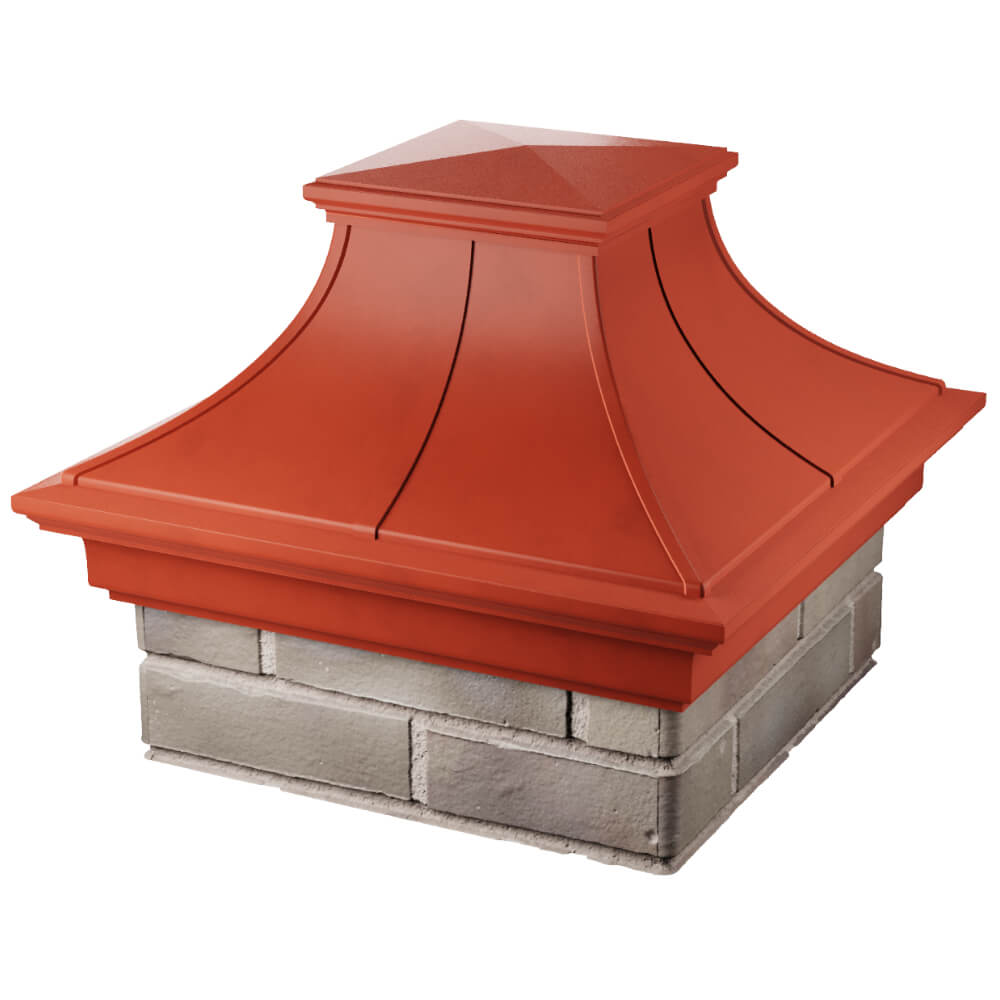 Колпак Zking Монблан Премиум Красный на столб 1.5х1.5 кирпича (385х385мм) в Алуште фото
