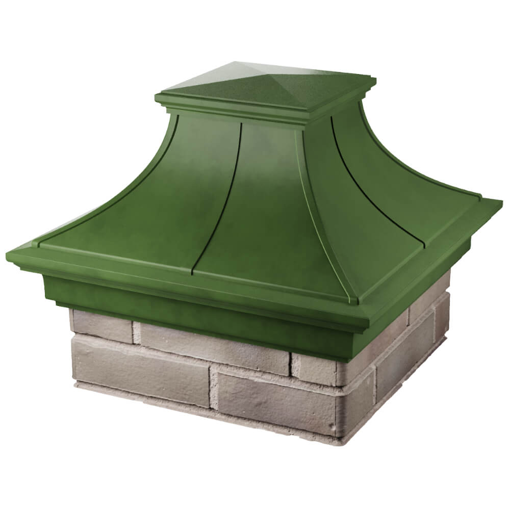 Колпак Zking Монблан Премиум Зеленый на столб 1.5х1.5 кирпича (385х385мм) в Алуште фото