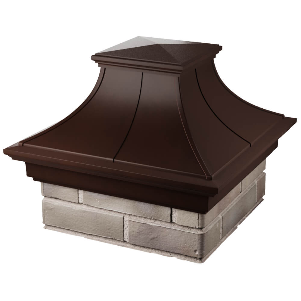 Колпак Zking Монблан Премиум Коричневый на столб 1.5х1.5 кирпича (385х385мм) в Алуште фото