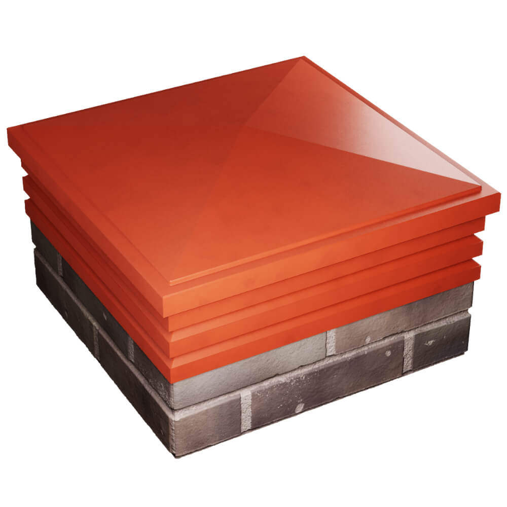 Колпак Zking Бона ХайТек Красный на столб 2х2 кирпича (513х513мм) в Алуште фото