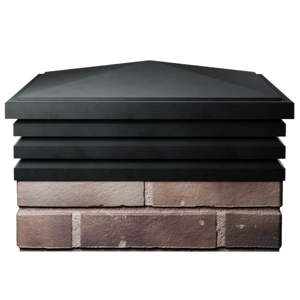 Колпак Zking Бона ХайТек Черный на столб 2х2 кирпича (513х513мм) Алушта фото