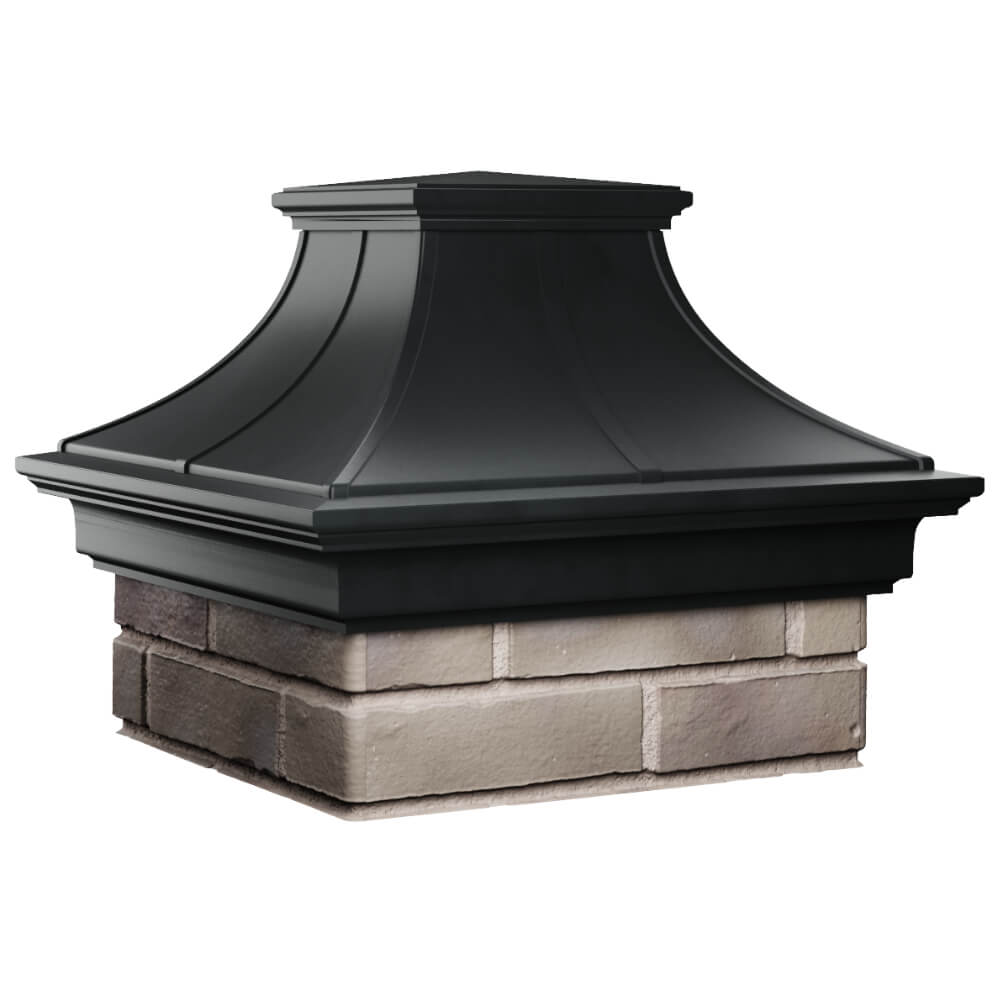 Колпак Zking Монблан Премиум Черный на столб 1.5х1.5 кирпича (385х385мм) в Алуште фото