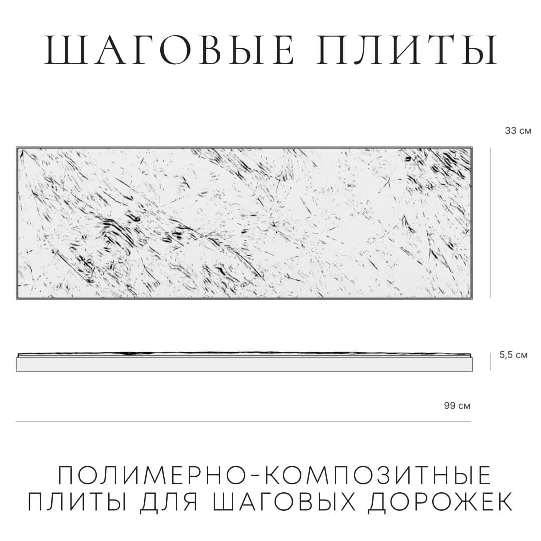 Шаговая плита STONE Графитовый Серый 990х330х55мм в Алуште фото