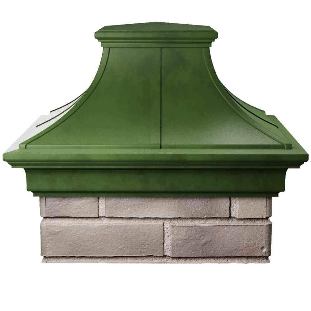 Колпак Zking Монблан Премиум Зеленый на столб 1.5х1.5 кирпича (385х385мм) Алушта фото