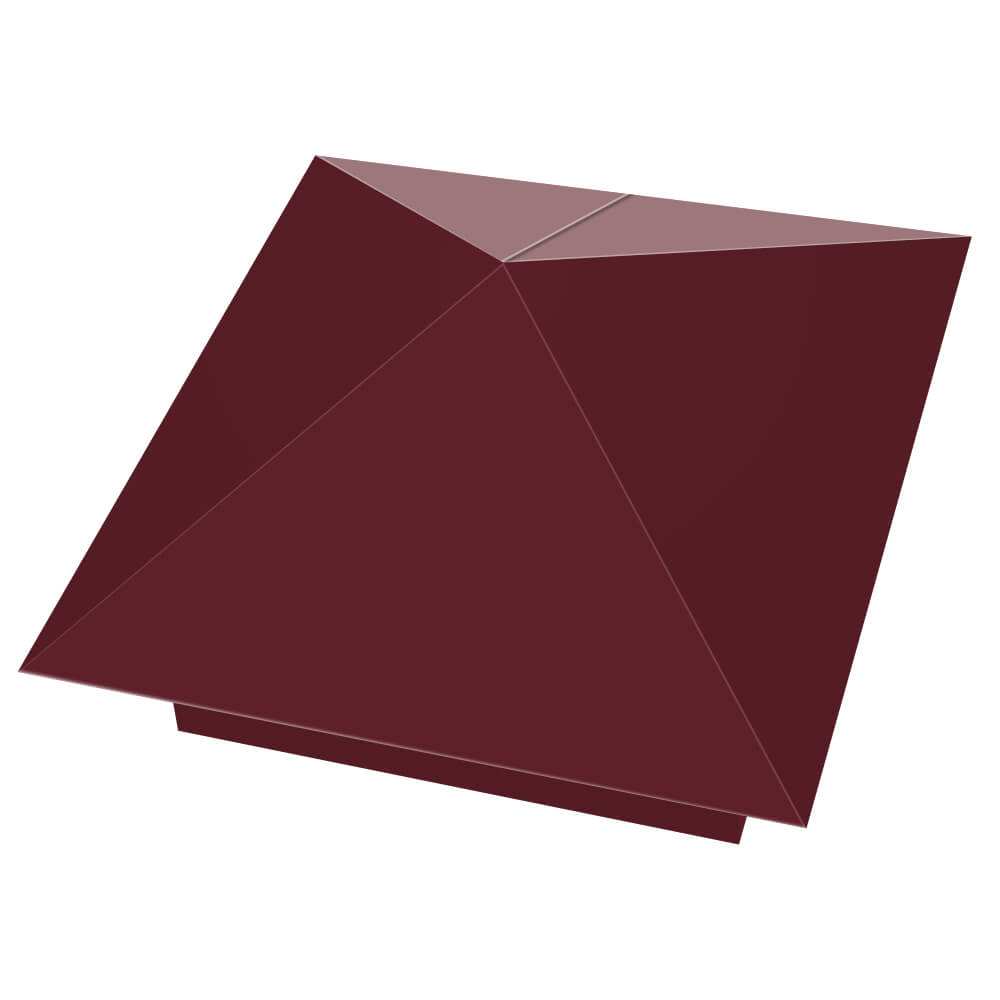 Колпак металлический 390х390мм RAL3005 Красное Вино заборный Алушта фото