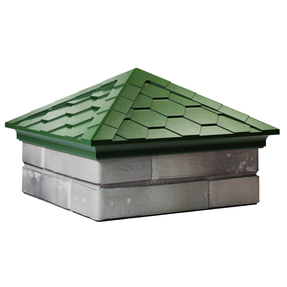 Колпак Zking Эверест Зеленый на столб 1.5х1.5 кирпича (390х390мм) в Алуште фото