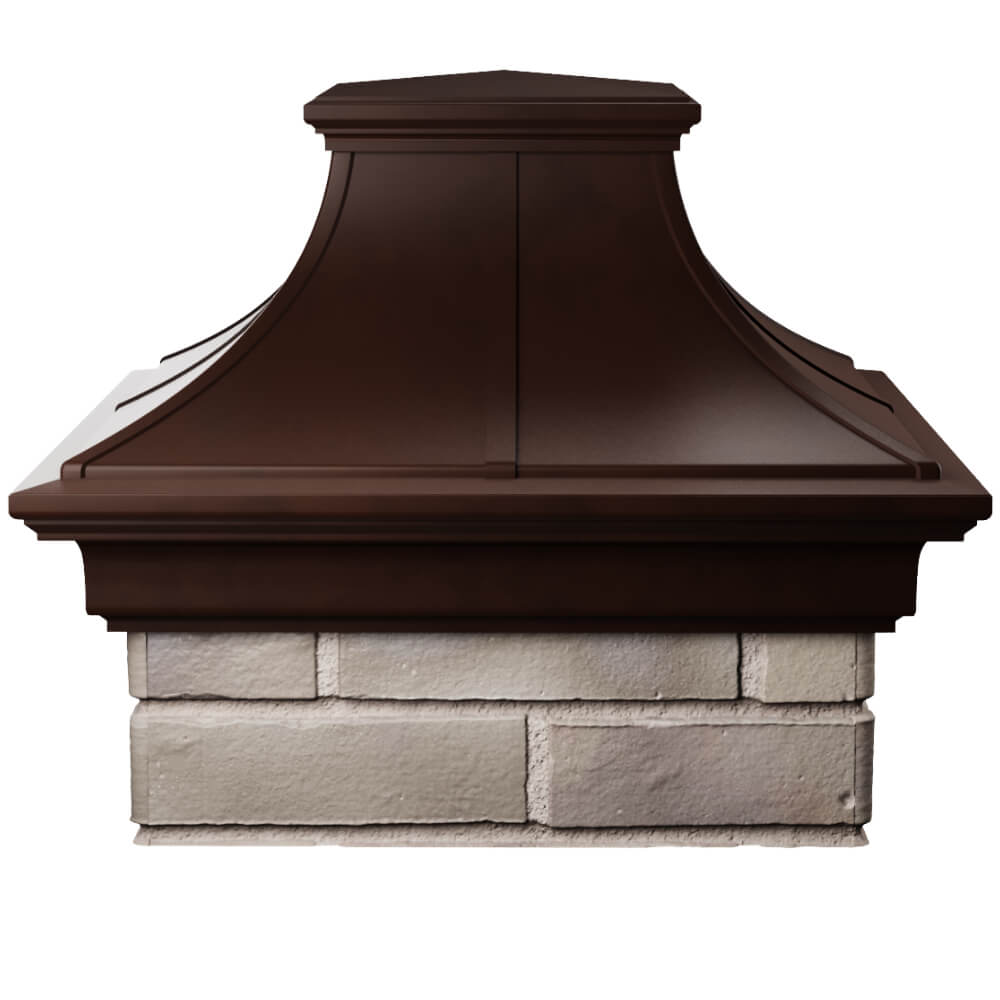 Колпак Zking Монблан Премиум Коричневый на столб 1.5х1.5 кирпича (385х385мм) Алушта фото