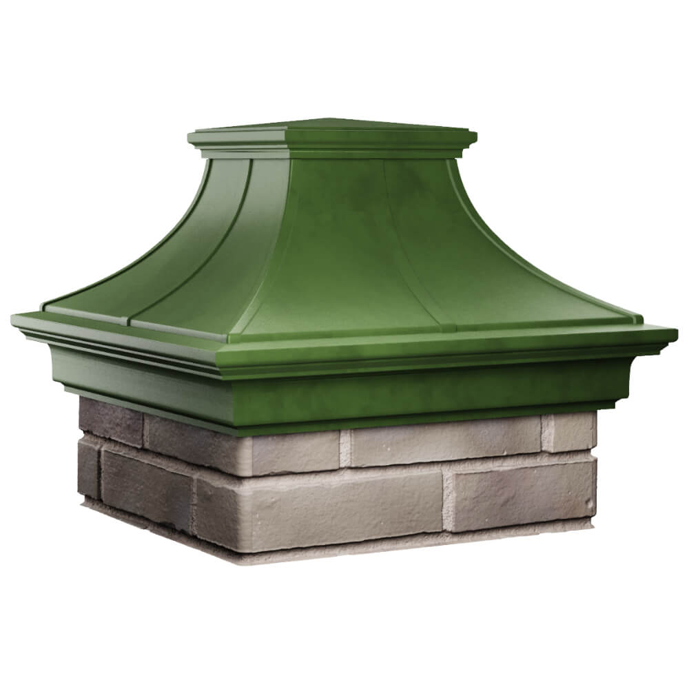 Колпак Zking Монблан Премиум Зеленый на столб 1.5х1.5 кирпича (385х385мм) в Алуште фото