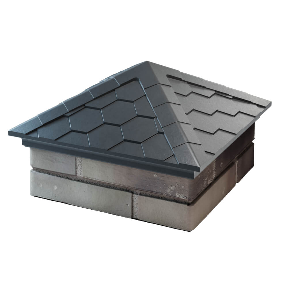 Колпак Zking Эверест Серый на столб 1.5х1.5 кирпича (390х390мм) в Алуште фото