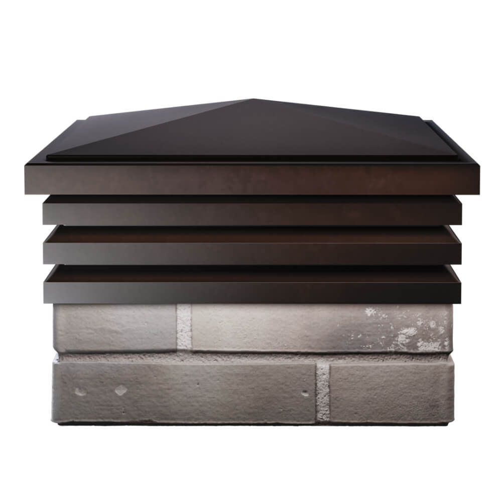 Колпак Zking Бона ХайТек Коричневый на столб 1.5х1.5 кирпича (385х385мм) Алушта фото