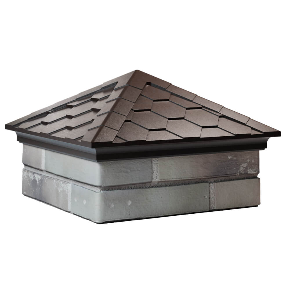 Колпак Zking Эверест Коричневый на столб 1.5х1.5 кирпича (390х390мм) в Алуште фото