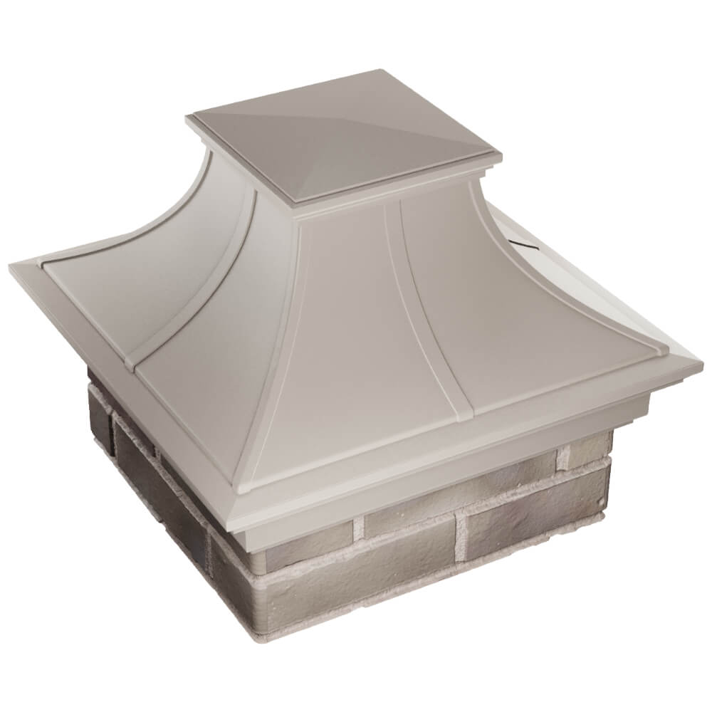 Колпак Zking Монблан Премиум Бежевый на столб 1.5х1.5 кирпича (385х385мм) в Алуште фото